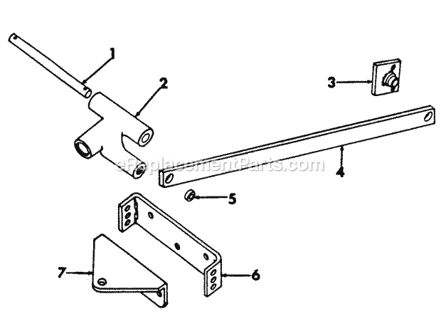 Three Point Hitch & Drawbar Diagram and Parts List for 122  Cub Cadet Lawn Tractor